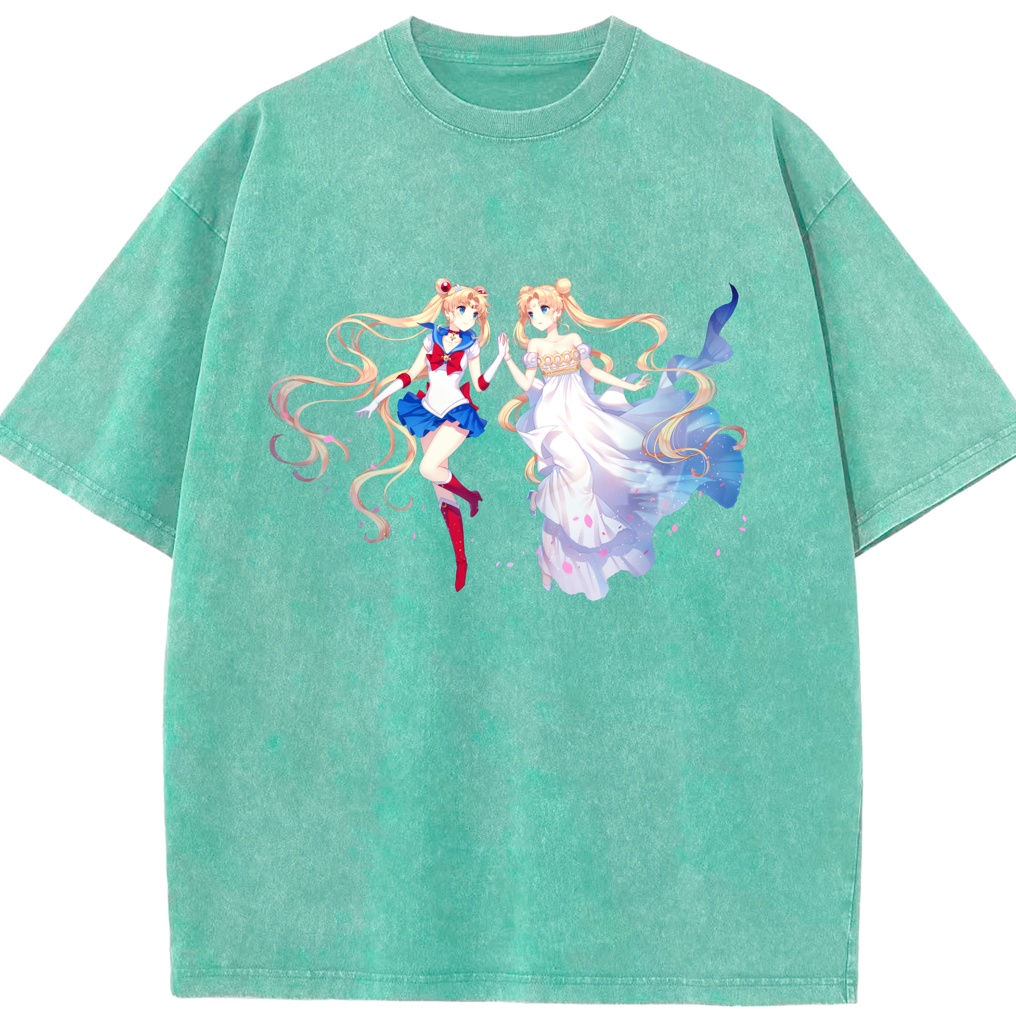 （画像用） 美少女戦士セーラームーン 月野 うさぎ つきの うさぎ Sailor Moon Tsukino Usagi 綿100% ヴィンテージ風 半袖Tシャツ（フロントプリント）